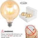 BoostArea LED Bulbs 60 Watt Equivalent, 2 Pack 6W G125 Led Globe Bulbs, Antique Vintage Light Bulbs Amber, E26 LED Edison Light Bulb, 2700K 800LM Warm White, E26 Standard Base, Non-Dimmable