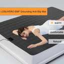 Grounding Mat Cotton Grounding Pad for Bed, Grounding Sheet Anti-Slip Mat Pad with Cotton & Silver Fiber, with 15ft Grounding Cord for Sleep for Stress Relief Sleep Improvement 23 * 35in (Gray)