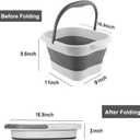 Collapsible Foot Soak Tub 15L(4 GL) with Handle, Bath Massager for Dry Cracked Feet, Plastic Grey Foot Bucket