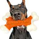 Tough Dog Toys, Toys for Aggressive Chewers Large Breed, Chew Dogs, Bone Toy Nylon Dogs Almost Indestructible, Orange  (1 Pack)