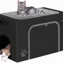 Cat Litter Box Enclosure with Cat Bed; Hidden Enclosure Litter Tray in Living Room, Bedroom, Corner; Kitten Washroom Fit Most of Litter Box; Large Pet Litter Box Pee Shield