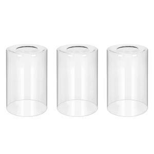 Pack of 3 Clear Glass Lampshades, Cylinder Glass Shade Covers, Replacements, 5.5" Height, 3.54" Diameter, 1.65" Fitting