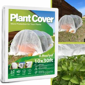 Plant Covers Freeze Protection 10x30ft Frost Cloth Blanket Floating Row Cover for Winter Protection 0.9 oz/yd