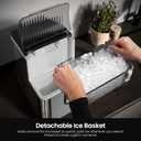 Kismile Nugget Ice Maker Countertop, 35 lbs/Day, Stainless Steel | Portable Sonic Ice Maker & Pebble Ice Machine, First Ice in 7 Mins, 43 dB Quiet, One-Touch Self-Cleaning for Home & Office