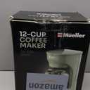 MUELLER HOME 12-Cup Drip Green Coffee Maker, Borosilicate Carafe, Auto-Off, Reusable Filter, Anti-Drip, Keep-Warm Function, Clear Water Level Window, Green Kitchen Accessories & Dcor