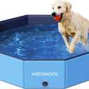 Meowant Foldable Dog Pool, Hard Plastic Dog Swimming Pools for Large Dogs, Collapsible Plastic Kid Pet Pool, Portable Bathing Tub Kiddie Pool for Dogs (L-48'' × 12'')