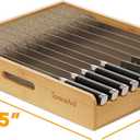 SpaceAid Large Knife Drawer Organizer Bamboo Insert Dock, Kitchen Steak Knives Holder Organizers Block for Drawer in Storage Organization (Large)