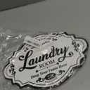 Jetec Vintage Wood Laundry Room Decor Hanging Wall Sign Door Sign Farmhouse Rustic Wall Art For Laundry Bathroom Restroom Washroom Home, 12 x 8 x 0.2 Inch(White)