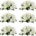 Wedding Flowers for Centerpieces Flower Ball - 6 Pcs Artificial Flower, Small Rose Balls Centerpieces, Fake Arrangement Bouquet Party, Anniversary, Home, White (0YHQ403I)