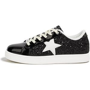 LUCKY STEP Women's Fashion Star Sneaker Lace Up Low Top Comfortable Cushioned Walking Shoes 7