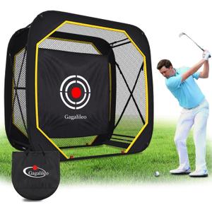 Gagalileo Pop Up Golf Practice Net: 6X6X3FT Hitting Cage with Target Easy Set Up for Backyard Garage Training for Driving Chipping Swing Beginners Enthusiasts