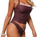 ZAFUL Halter Tummy Control Swimsuits for Women Strapless Tankini 2026 Resort Vacation Bowknot Two piece Set for Teens, Size M