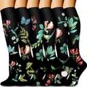 Bluemaple Compression Socks for Women & Men Circulation (6 Pairs) 15-20 mmHg is Best Support for Athletic Running Cycling (Small-Medium)