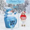 5FT Christmas Inflatables Outdoor Decorations, Cute Blue Inflatable Snowman Outdoor in Mug, Christmas Blow Up Yard Decorations with Built-in LEDs for Xmas Holiday Lawn Garden Party Decor