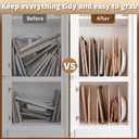 Nuanchu 6 Pack Wood Tray Dividers for Cabinet, No Cut Adjustable Cookie Sheet Organizer, Kitchen Cabinet Dividers for Kitchen, Utility Room, Bakeware, Cutting Board, Pan, Baking Sheet, Pantry Storage