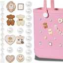 Mon Carame Rubber Beach Bag Accessories Charms,Rubber Beach Totes Accessories Inserts,Lovely Pearl Charms