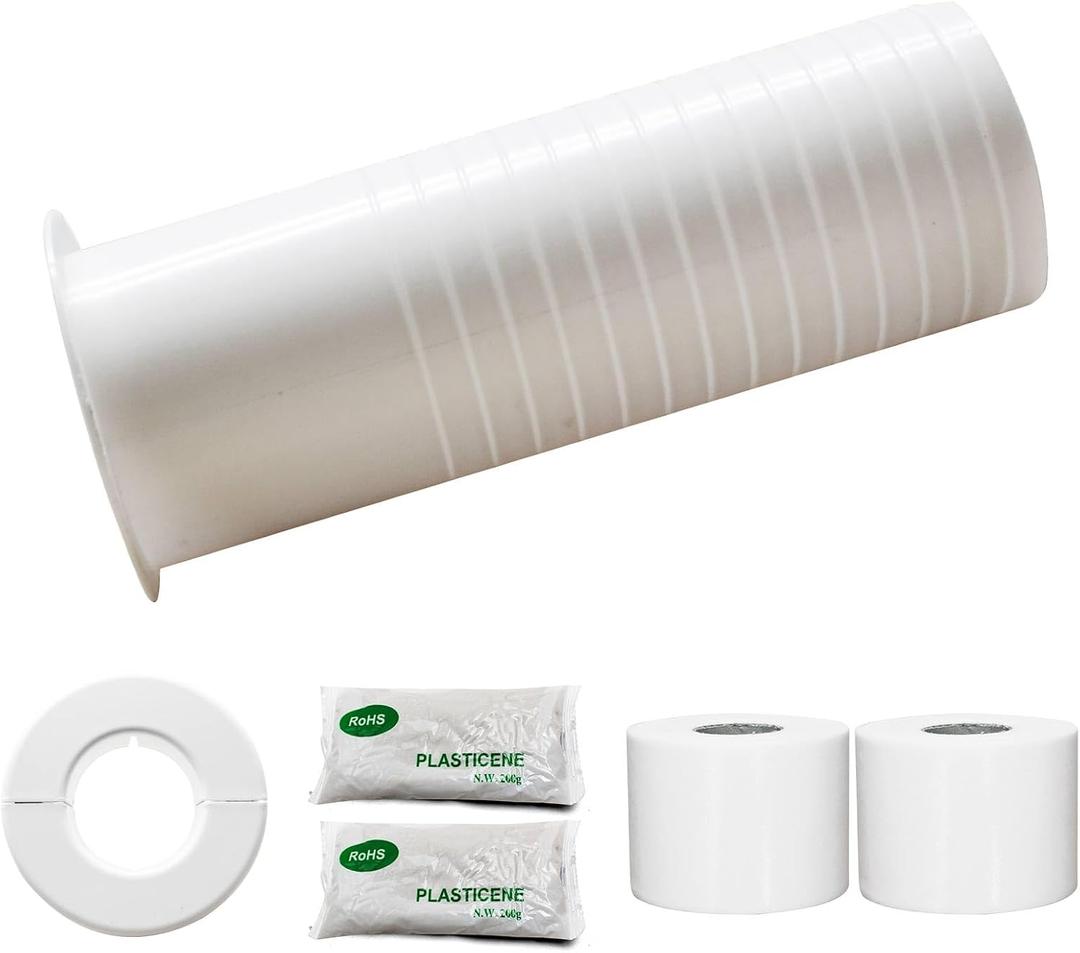 Mini Split Line Set Cover Wall Sleeve 2.87" OD 2.76" ID 7.87" Length, PVC AC Through Wall Pipe Sleeve for HVAC Air Conditioner Line Set Protection