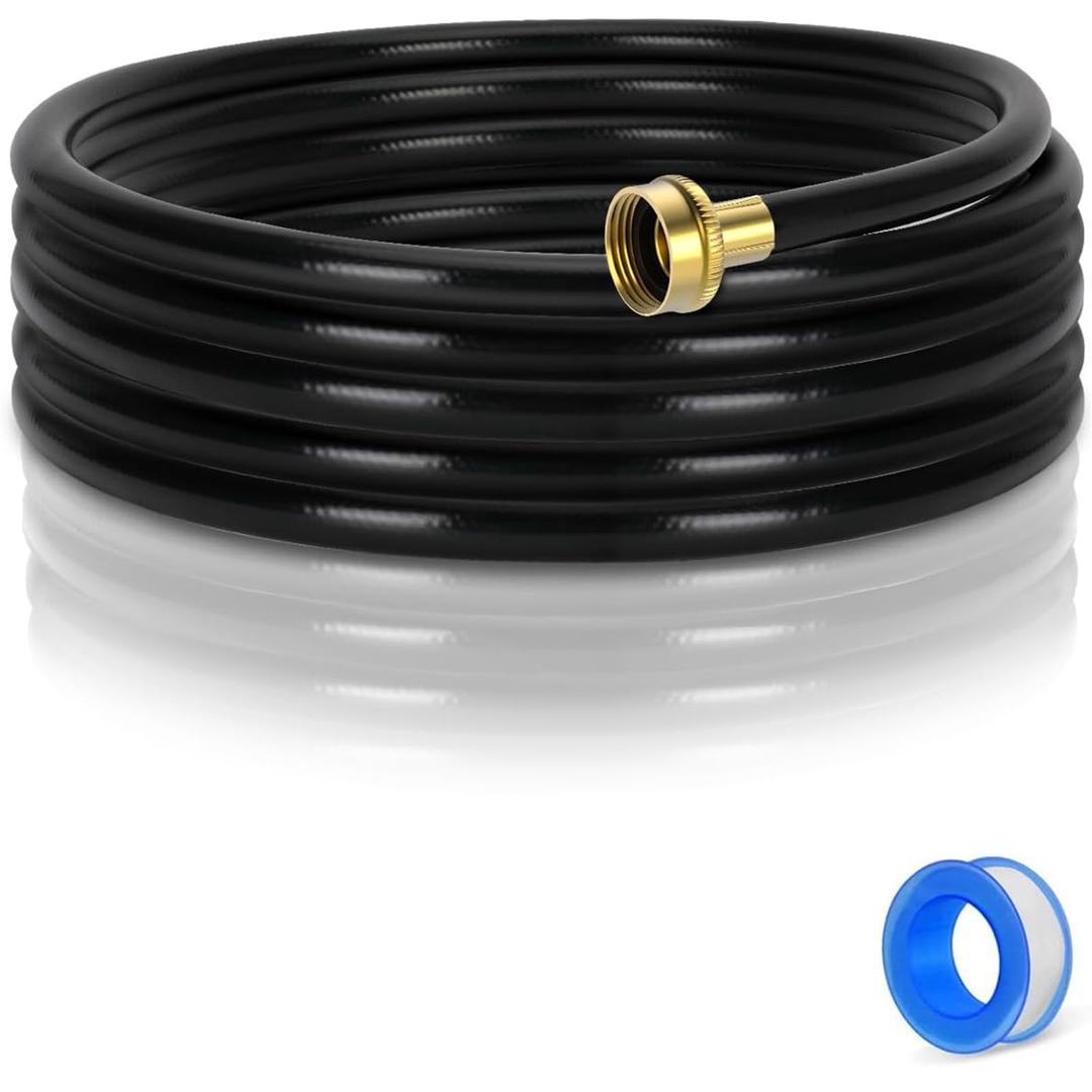 Dehumidifier Drain Hose with 3/4 Inch FHT Connector, featuring Rust-Resistant Brass Fittings for Leak-Proof Connection, Perfectly Compatible with Most Dehumidifier Brands (6FT, Black)