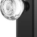 Glass Dummy Door Knobs Interior, Single-Side Crystal Dummy Door Knobs Replacement, Inactive Door Knobs for Bifold and Closet Door, Matte Black Door Handles,2 Pack