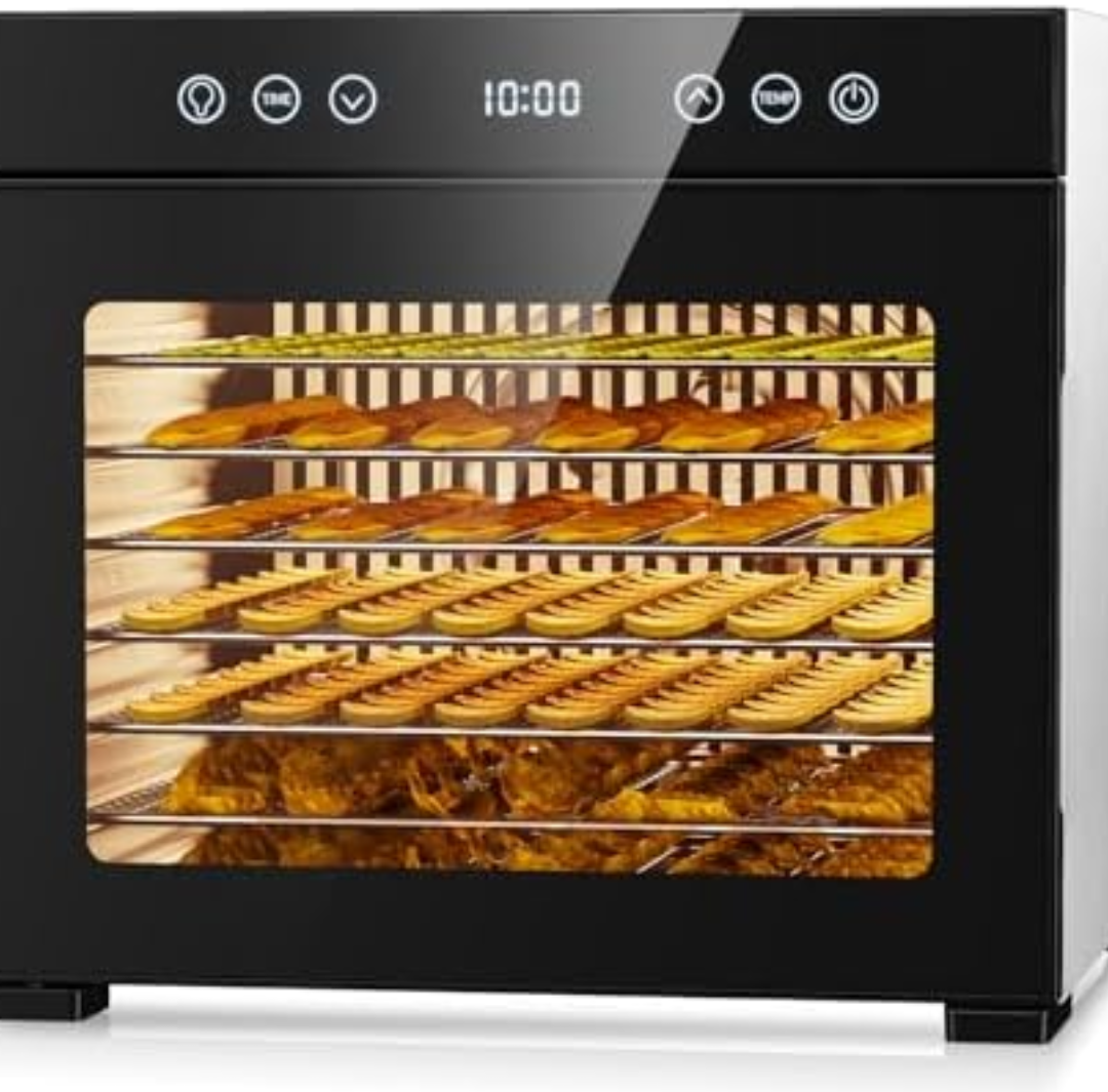 Food Dehydrator, 650W Powerful Fruit Dryer Machine with Adjustable Timer & Temperature, 8 Stainless Steel Trays, Quiet Operation, for Jerky, Fruits, Herbs, Dog Treats