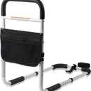 Panta Bed Rails for Elderly Adults, Adjustable Bed Assist Bar for Seniors, Medical Bed Safety Rail with Storage Bag and Fixing Strap, Portable Bed Cane Fit King, Queen, Full, Twin, Medium, Black