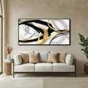 Large Canvas Wall Art Room Decor Framed Wall Art Abstract Line Paintings Home Decoration for Living Bedroom Office 29"x58"