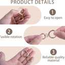 6Pack Swivel Clasp Clip,Metal Double Opening Key Chain Clip,Swivel Spring Snap Hooks for Jewelry Clasps,DIY Crafts,Lanyard Making(Gold)