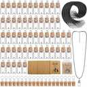 Teenyyou Mustard Seed Faith Necklace Christian Gifts for Woman DIY 0.5ml Mini Glass Jars Craft Necklace with Christian Faith Cards Bulk Favors, Without Mustard Seed(Classic,100 Pack)