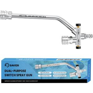 Saker Foam Cannon Dual Connector Accessory, Dual-Purpose Switch Spray Gun,Foam Cannon for Pressure Washer for Car Washing and Cleaning