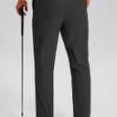 CNBQDD Mens Dress Pants Comfy Stretch Work Casual Slacks Lightweight Quick Dry Golf Pants with 4 Pockets, 30"/32"/34" Inseam (Black, 42Wx30L) color Black