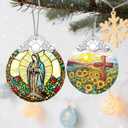 Stained Glass Religious Ornament, Christian Christmas Decorations, Christmas Ornaments for Tree, Catholic Home Decor, Religious Gifts, Faith Gifts for Christian, Gift Ideas & Xmas Gift