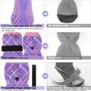 BEAUTYZOO 6PCS Dog Socks to Prevent Licking Paws, Anti Slip Dog Shoes for Hot Pavement Hardwood Floors, Traction Control Toe Grips Boots & Paw Protector for Small Medium Large Senior Dogs, Purple M