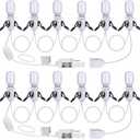 Meonum 2 Pack Accessory Cord with 6 LED Light Bulbs, 13.9ft End to End Connected Cool White Lights, Blow Mold Light Cord with Adjustable Brightness for Holiday Decoration, Christmas Village House