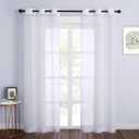 NICETOWN White Sheer Curtains for Bedroom Windows 84" Length with Width 37" Per Panel, Grommet Casual Voile Sheer with Light Filter Window Treatments for Nursery/Apartment/Living Room, Set of 2