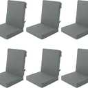 Outdoor Chair Cushions 20x20, Water-Resistant & Fade-Resistant, Patio Furniture Lawn Dining Chair Seat Replacement with High Back, Ties Zipper, Removable Cover, Set of 6, Dark Grey, 20" x 20" 6 Pack