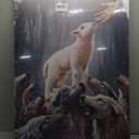 RJETZMU Jesus Saving Lamb Wall Art Christian Religious Gallery Wrap Poster Inspirational Bible Artwork Faith and Protection Picture Print for Home Church Living Room Prayer Room Decor 12x16 Inch (Save the Lamb)