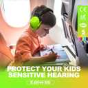 2 x KAYNN Kids Hearing Protection - 28dB Noise Reduction Earmuffs - ANSI Certified Sensory Friendly Headphones for Monster Jam, Concerts, Fireworks, Autism, Travel & School, Ages 3-16, Green