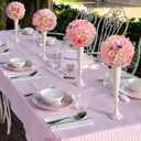 Suncalla 4 Pcs Artificial Floral Bouquet with Ribbons Hydrangea Flowers Balls 9.45in Pink Purple Hanging Kissing Flower Balls for Wedding DIY Bouquets Receptions Centerpieces Birthdays Party Backdrop