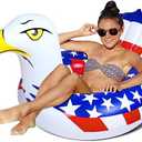 Bheddi American Inflatable Eagle Pool Tube - Inflatable Pool Ring with Fast Valves - Suitable for Beach Swimming Pool Party Lounge Raft, White