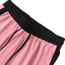 LovelyWholesale Women Jogging Suits 2 Piece Set Short Sleeve Color Block Tops and Jogger Pants Pink Large (Pink, L)