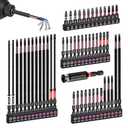 Geinxurn 52pcs Impact #1#2#3 Phillipes Screwdriver Bits Set, 1” 2” 3” 6” (PH1/PH2/PH3) Magnetic S2 Steel Cross Driver Bits Set and 1pc Impact Bit Holder with Color Coded Base