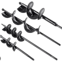 VEVOR Auger Drill Bits for Planting Set of 4, Garden Auger Drill Bit, Spiral Drill Bit for Post Hole Digger, Bulbs Planting & Holes Digging, for 3/8" Hex Drive Drill