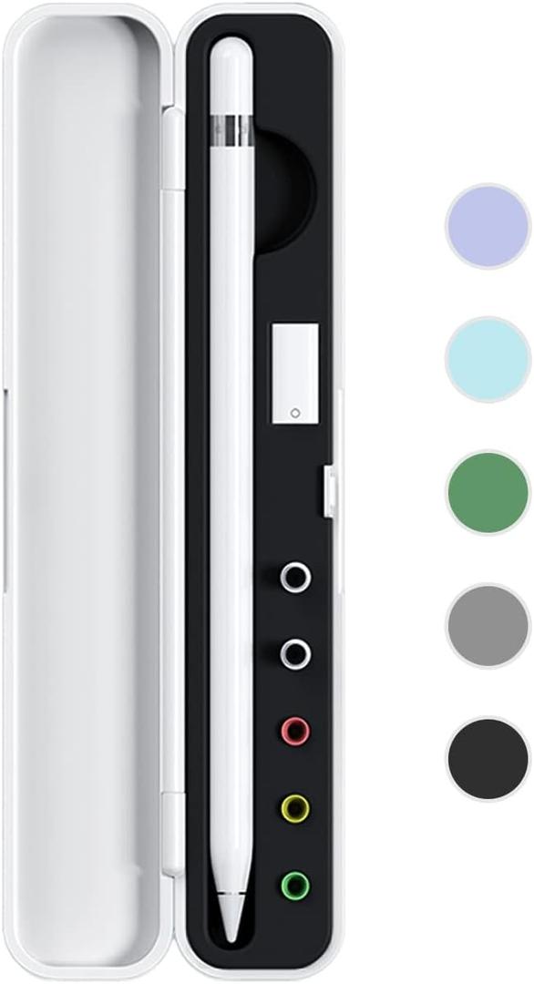 Carrying Case for Apple Pencil 2nd Gen and 1st Generation - Storage Box with Lid - Pen Protective Case for iPad Pencil - Holder Accessories - Shock-Absorption (Black)