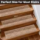 JOENIE Non-Slip Stair Treads for Wooden Steps, 8x30 in Indoor Carpet Stair Rugs, Washable & Easy Peel-Stick Installation, Safe Non-Slip Stair Covers for Home, Kids, Pets & Seniors (Beige, 4pc)