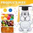 Blushtier 50 Sets 2026 Graduation Cap Bear Candy Jar 2oz Empty Bear Plastic Container with Graduation Cap with Tassel Grad Bear Bottle DIY Gift for Graduation Party Favor Decoration Supplies