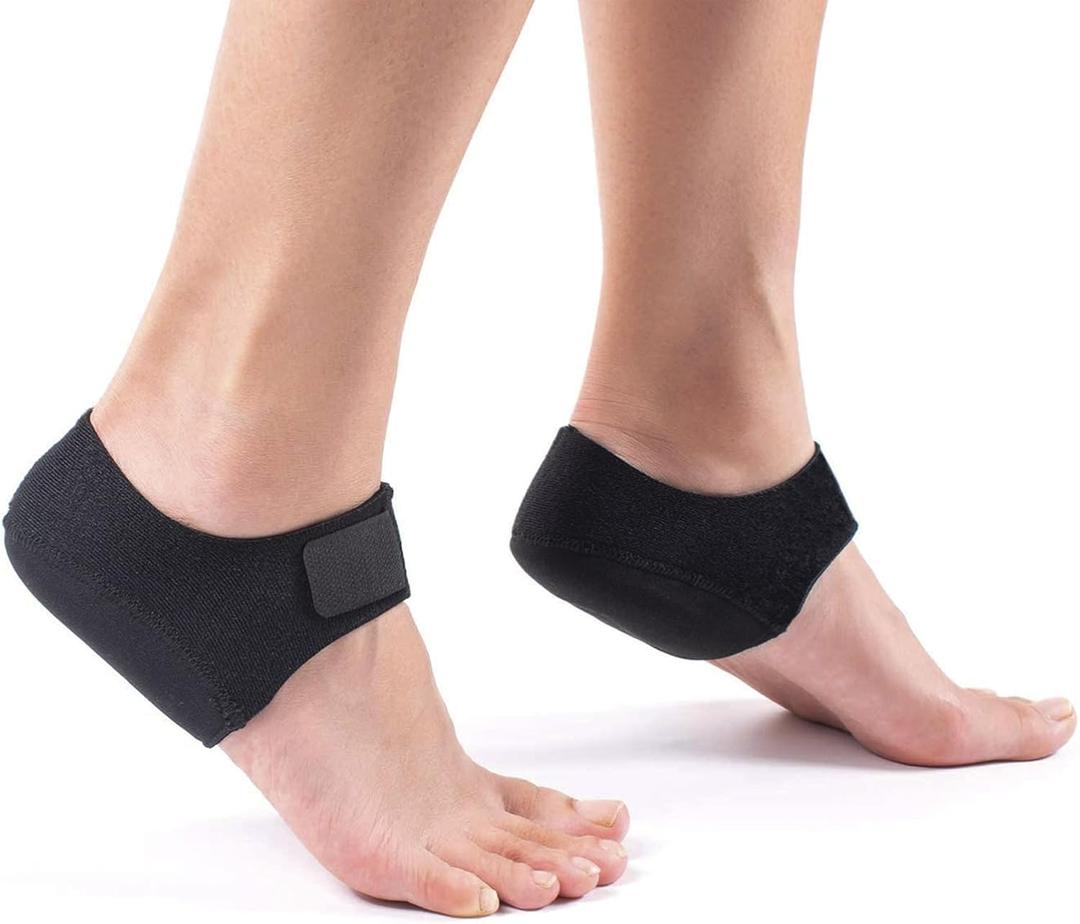 Plantar Fasciitis Heel Cups for Heel Pain Updated Version Protectors Sleeves Pads, Support for Spur, Women and Men (Black, M 5-8 / W 6-9.5)