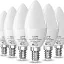 E12 Candelabra LED Light Bulbs 40 Watts Equivalent, 450 Lumen Type B LED Chandelier Light Bulbs, Warm White 2700K Non-Dimmable B11 Ceiling Fan Bulb, 6 Pack