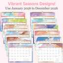 6 x Lbylyhxc 2026 Calendar - Includes January 2026 to December 2026-12 Monthly Wall Calendar 2026, 14.8 x 11.5 Inches.Thick Paper with Julian Dates and Block for New Year and Christmas Presents (Large Colorful)