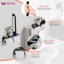 Bathroom Grab Bar with Shower Shelves,Munzong Black Toilet Paper Holder 3 in 1 Bathroom Organizers and Storage, Anti Slip Stainless Steel Safety Hand Rail for Handicap Elderly Senior Assist