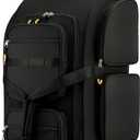 Searock 90L Rolling Duffle Bag with Wheels and Handle, 31 Large Duffle Bag for Travel, Carry On Luggage Duffel Bag with Shoe Compartment, Multi-Pocket, Water Resistant, Black, 12.6 x 13.78 x 30.31 inches
